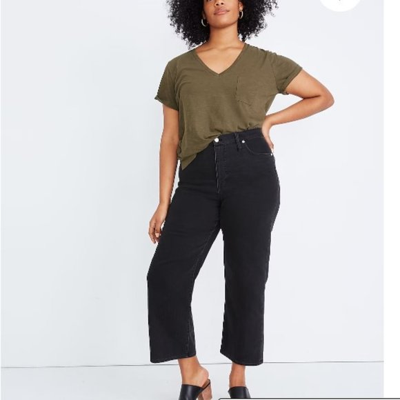 Madewell Denim - Madewell Slim Wide Leg Crop Jean in Lunar Wash